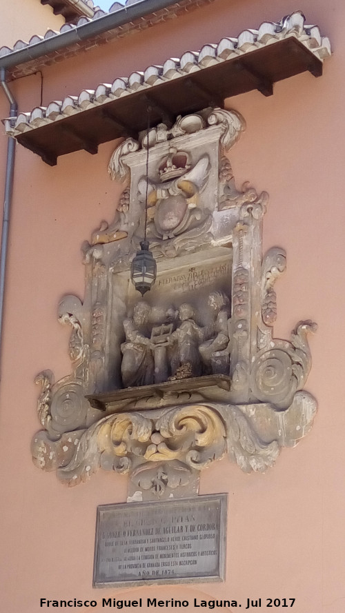 Convento de San Jos� de Carmelitas Descalzas - Convento de San Jos� de Carmelitas Descalzas. Cartela del Gran Capit�n