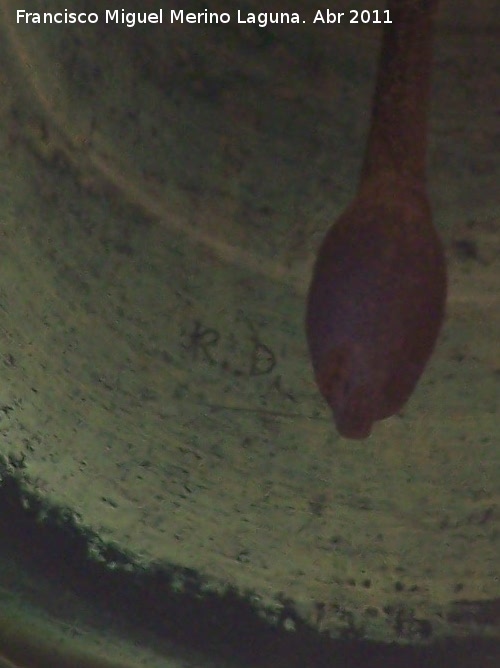 Colegiata de la Asunci�n - Colegiata de la Asunci�n. Firma del artesano campanero