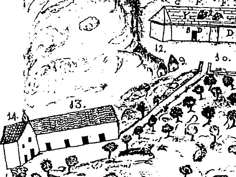 Ermita de San Cosme y San Dami�n - Ermita de San Cosme y San Dami�n. Plano antiguo. Representada con el n�mero 14