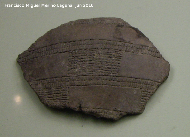 Cueva del Plato - Cueva del Plato. Cer�mica incisa. Museo Provincial de Ja�n