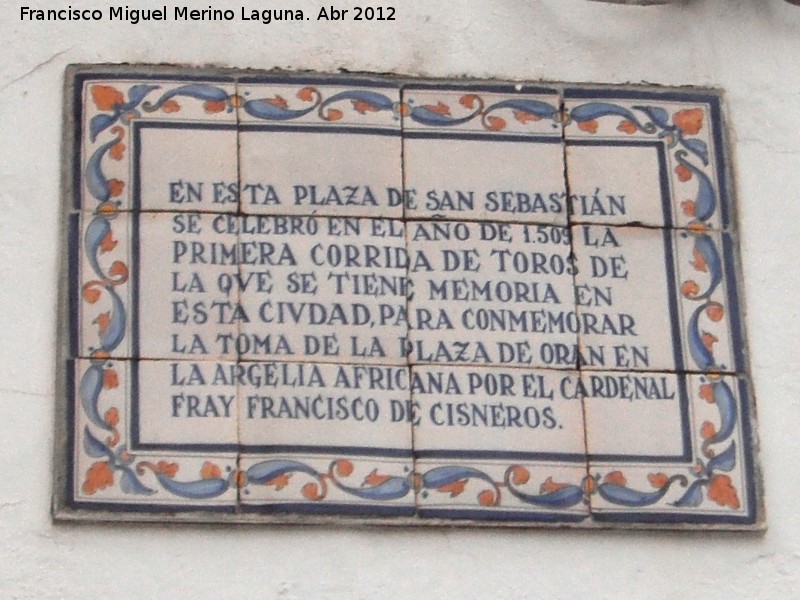 Plaza San Sebastin - Plaza San Sebastin. Placa