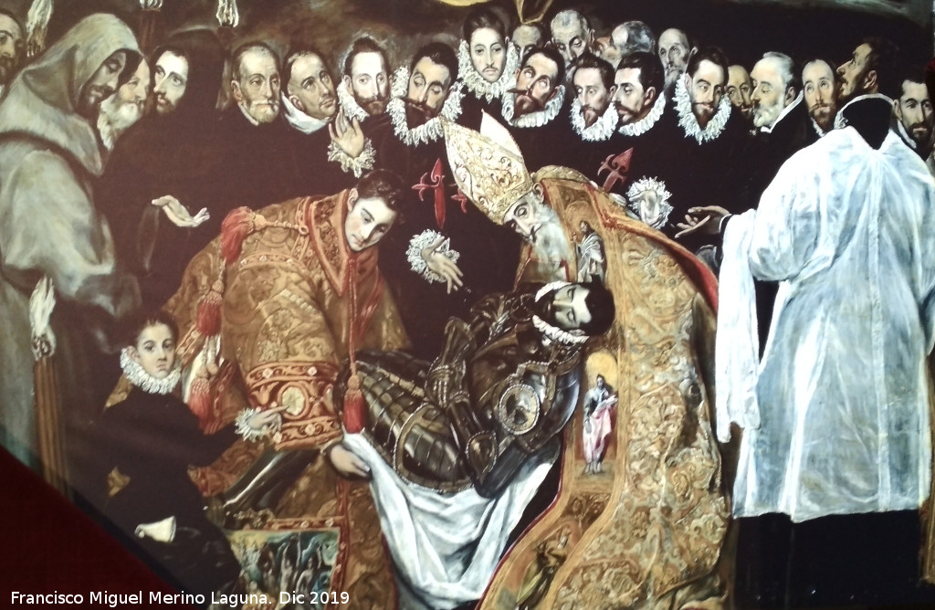 El Greco - El Greco. Entierro del Se�or de Orgaz. Copia en una exposici�n en la Catedral de Ja�n