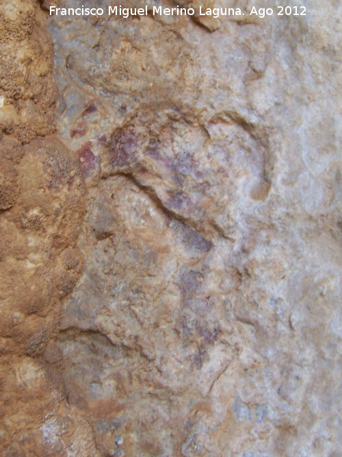 Pinturas rupestres de la Tinada del Ciervo I Abrigo I - Pinturas rupestres de la Tinada del Ciervo I Abrigo I. Posible antropomorfo T