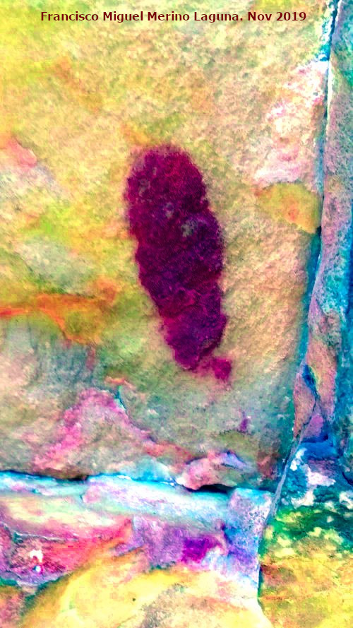 Pinturas rupestres del Cimbarrillo de Mar�a Antonia II - Pinturas rupestres del Cimbarrillo de Mar�a Antonia II. Tratada con Dstretch