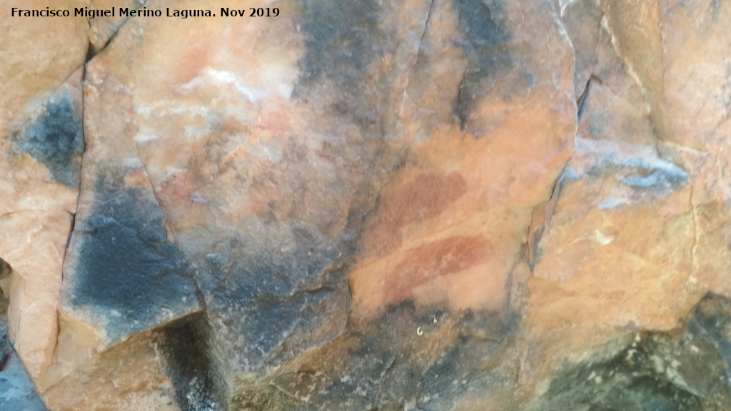 Pinturas rupestres del Cimbarrillo de Mar�a Antonia II - Pinturas rupestres del Cimbarrillo de Mar�a Antonia II. Barras emparejadas y restos