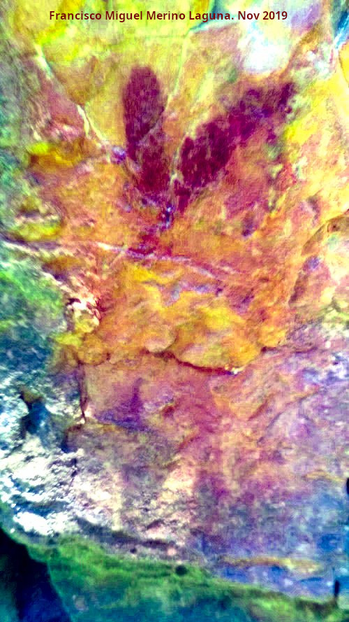 Pinturas rupestres del Cimbarrillo de Mar�a Antonia II - Pinturas rupestres del Cimbarrillo de Mar�a Antonia II. Tratada con Dstretch