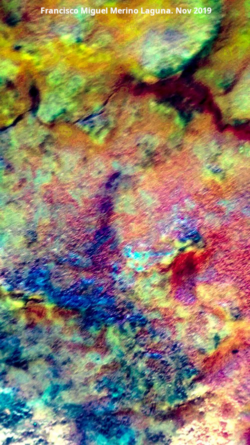 Pinturas rupestres del Cimbarrillo de Mar�a Antonia II - Pinturas rupestres del Cimbarrillo de Mar�a Antonia II. Tratada con Dstretch