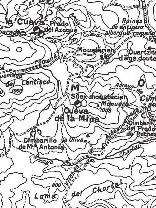 Pinturas rupestres del Cimbarrillo de Mar�a Antonia II - Pinturas rupestres del Cimbarrillo de Mar�a Antonia II. Mapa de Breuil