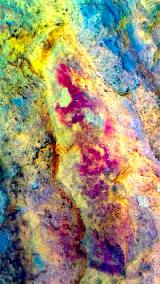 Pinturas rupestres del Abrigo de los Caones IV. Tratada con Dstretch