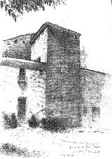 Castillo de la Estrella. Dibujo de Cerezo donde se aprecian las almenas cegadas