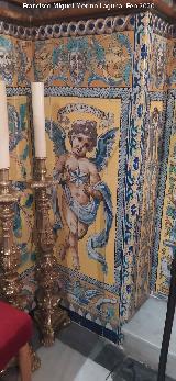 Azulejos de la izquierda Basílica de San Ildefonso. Capilla de la Virgen de la Capilla. Azulejos de la izquierda
