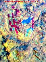 Pinturas rupestres del Abrigo de Mingo. Tratada con Dstretch