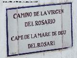 Estaciones de la Virgen del Rosario. Placa