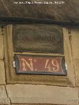 Casa de la Calle Real n 49. Antigua placa de seguros y nmero