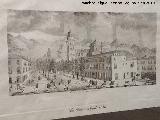 1836. Grabado de Giraldo 1836. La Carrera del Genil. Casa de los Tiros - Granada