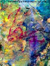 Pinturas rupestres del Abrigo de Mingo L�pez I. Tratada con Dstretch