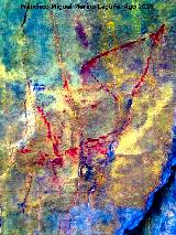 Pinturas rupestres del Abrigo de Mingo L�pez I. Tratado con Dstretch