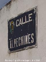 Calle Alpechines. Placa