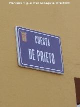 Calle Cuesta Prieto. Placa