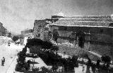 Murallas de Luque. Torre�n �rabe y restos de lienzo de la muralla adosado a la iglesia. Foto de principios del siglo XX