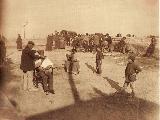 Puente de Serranos. Barberos en el Puente hacia 1890