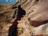 Castillo de Zafra. Escaleras talladas en roca para bajar al aljibe