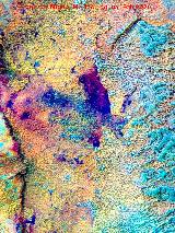 Pinturas rupestres de la Pe�a del Gorri�n IIb. Tratada con Dstretch