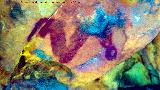 Pinturas rupestres del Cimbarrillo de Mar�a Antonia II. Tratada con Dstretch