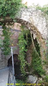 B�veda del R�o Cerezuelo. Entrada con el acueducto delante